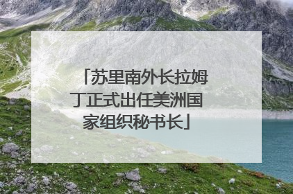 苏里南外长拉姆丁正式出任美洲国家组织秘书长